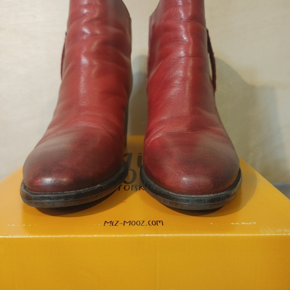Miz Mooz Red Leather Ankle Booties - Picture 2 of 7